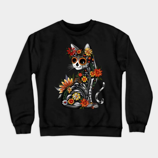 Cat Skull Mysteries Crewneck Sweatshirt by BilodeauBlue